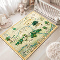 Estmy 6'x9' Green Nursery Rug - Washable Woodland Kids Play Mat for Bedroom & Playroom