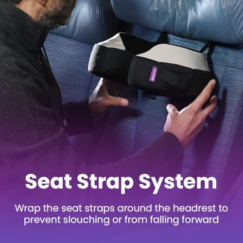 Travel Neck Pillow for Airplanes with Support Strap - Cairo Tan
