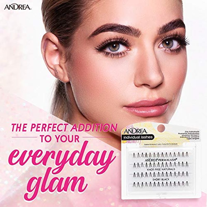 Andrea Knot-Free Naturals Individual Lashes - Short, Black, Natural Look DIY Lash Clusters, Reusable Eyelash Extensions for Daily Wear, 2 Pack