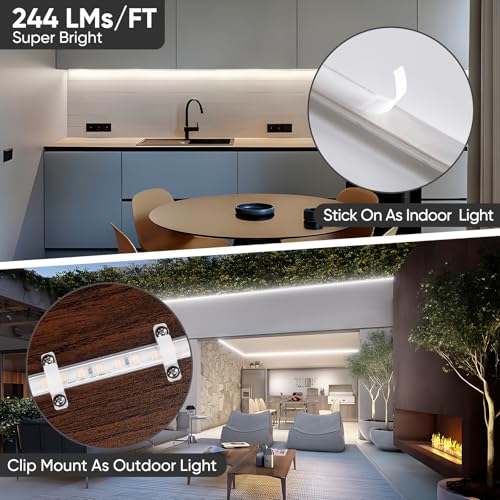 LED Strip Light 50Ft Cool White Super Bright 12000LM Waterproof Indoor Outdoor