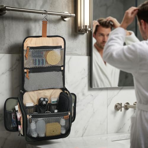 WELKINLAND 13-Pocket Hanging Toiletry Bag Waterproof Men's Travel Organizer