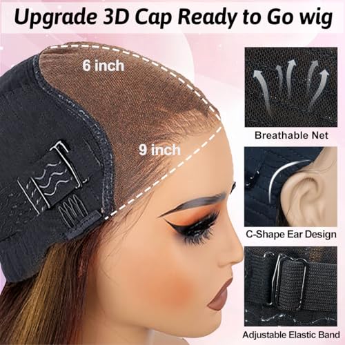 26 Inch Honey Blonde Highlight Human Hair Wig Glueless Bob Style - Variation of Highlight / 26 Inch