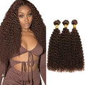 Chocolate Brown Kinky Curly Human Hair Bundles - 16, 18, 20 Inch Variation #4