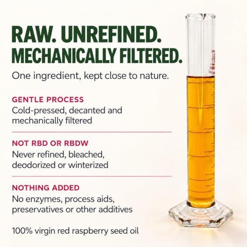 Berry Beautiful Red Raspberry Seed Oil 4 fl oz - Cold Pressed, Unrefined, Skin & Hair Nourishing