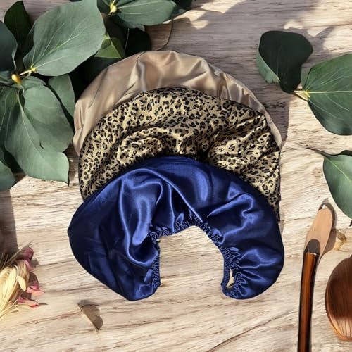 Champagne Satin Plopping Towel for Curly Hair - Adjustable Microfiber Hair Wrap, Prevents Frizz & Damage