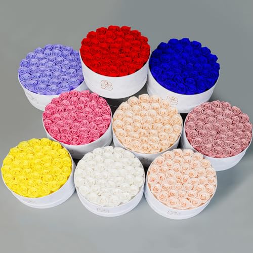 40 Preserved Roses in Velvet Box - Romantic Gift for Women, Pink