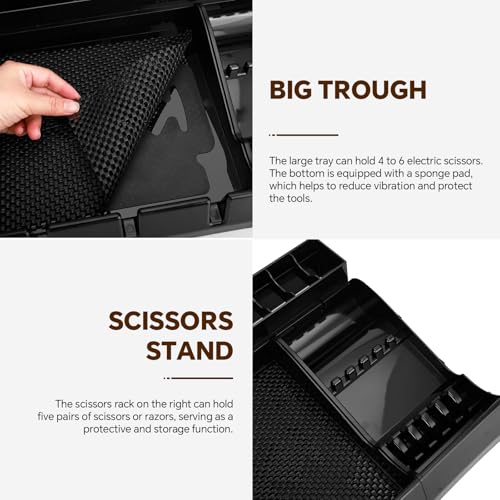 BARBERTOP 16x13x2.3 Inch Multi-Functional Barber Station Organizer with Clipper & Guard Storage