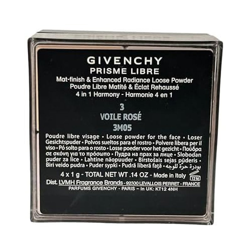 Givenchy Prisme Libre Loose Powder Mat-finish 4 x 1 g - Total 0.14 oz Color # 3 Voile Rose (NEW NO BOX, NEVER USED)