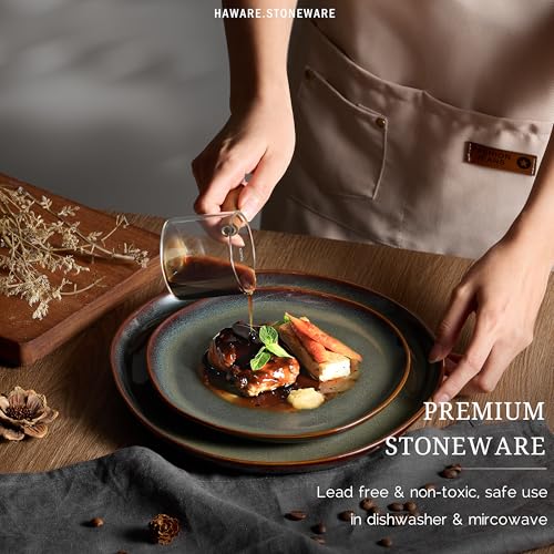 12-Piece Stoneware Dinnerware Set for 4 - Reactive Moss Green