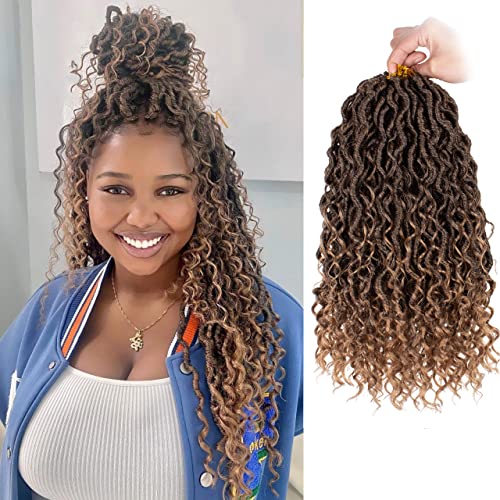 8 Pack Ombre Boho Faux Locs Crochet Hair 14 Inch Goddess Locs T27# Variations