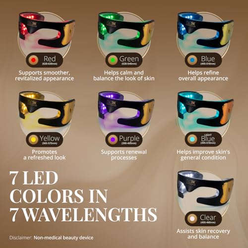 GLO24K LED Eye Mask with 108 LEDs & 7 Color Modes for Under-Eye Skincare
