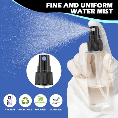 DupakSYS 100 Pack 2oz/55ml Travel Spray Bottles - Small Clear Refillable