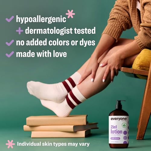 Everyone 2-in-1 Hand & Body Lotion - Vanilla Lavender, 32 oz Pack of 2 - Cruelty-Free & Eco-Friendly
