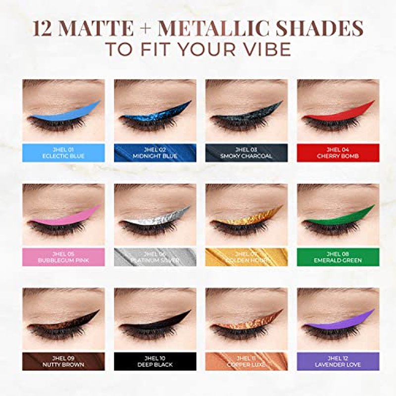 Just Herbs Eyeliner Waterproof and Smudge Proof, Long Lasting Eyeliners 2.5g (Platinum Silver)