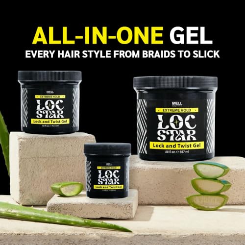 IWELL Signature Braid & Loc Gel - 30 Fl Oz Extreme Hold for Braids, Locs, Twists & Edges, Aloe Vera, No Residue, Long-Lasting