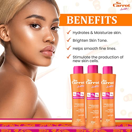 Brightening Body Oil with Carrot & Almond Oil - Hydrating & Nourishing Skin Care