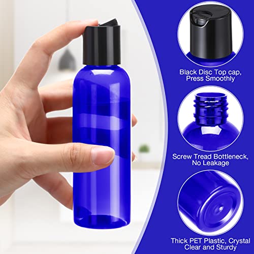 Mimorou 50 Pcs 4oz Travel Plastic Bottles with Black Flip Cap - Reusable