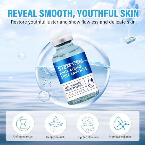 Stem Cell Anti-Aging Serum - Advanced Plant-Cell Extract Facial Serum - Firming and Hydrating Essence for a Youthful Glow, Supports Skin Barrier & Smooths the Appearance of Wrinkles