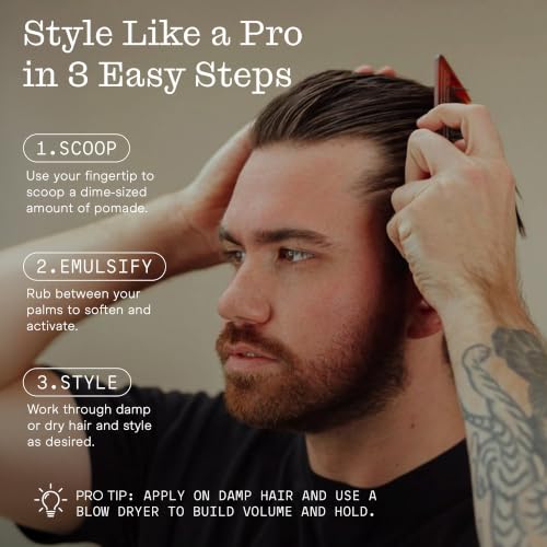 Hair Clay Pomade for Men & Women - Matte Finish & Strong Hold - 3oz - Clay Pomade Variation