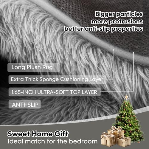 Grey Fluffy Shag Area Rug 8x10 Feet Non-Slip Thick Soft Carpet for Home - Variation of THIS listing