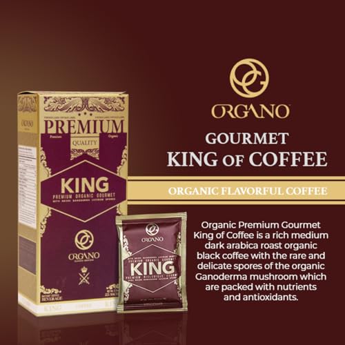 Organic King of Coffee Instant Coffee with Ganoderma Lucidum - Classic Roast, 25 Sachets