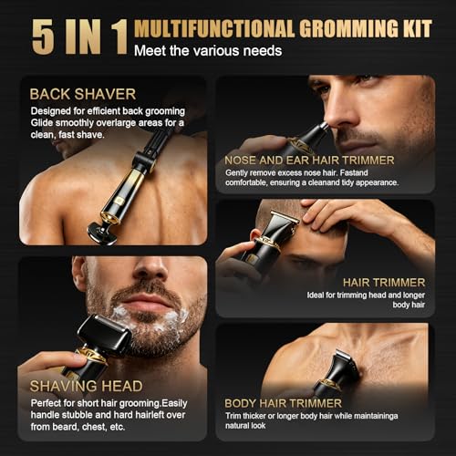 Men's Back Shaver with Adjustable Handle and Rotatable Head - Waterproof, Rechargeable Grooming Tool