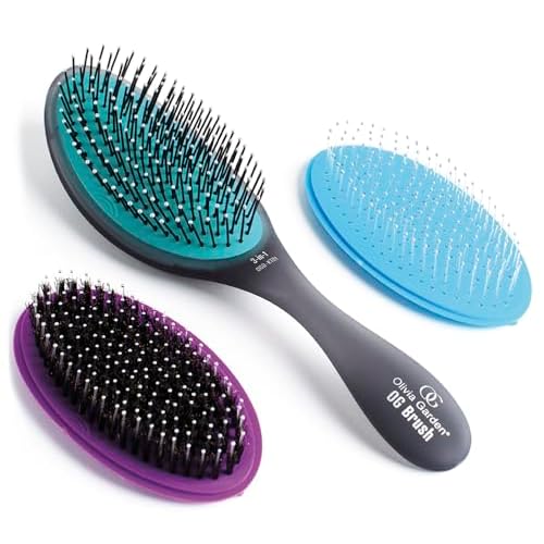 Olivia Garden OG Brush Collection Set - Includes 3 Hair Brushes for All Hair Types, Detangling, and Smoothing