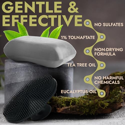 Antifungal Tea Tree Soap 2 Pack with Scrubber for Jock Itch & Ringworm
