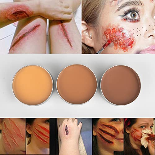 VERONNI SFX Makeup kit 12 Colors Face Body Paint Oil£¨96g£©Halloween Makeup with Special Effects Wound Scar Wax, Fake Scab Blood, Spatula, 10 Brushes,1 Stipple Sponge (02)