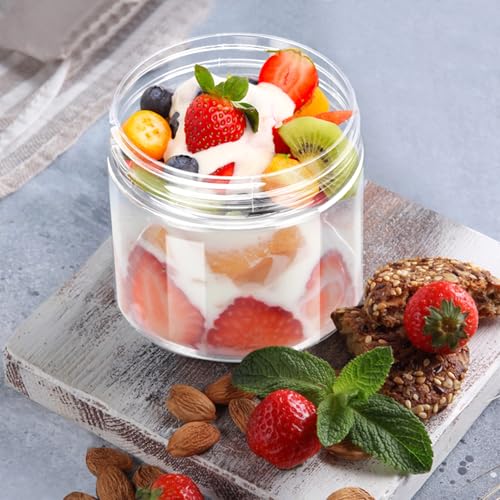 30 Packs 14 oz Transparent Plastic Jars with Black Lids - Cosmetic & Kitchen Storage Variation of THIS listing