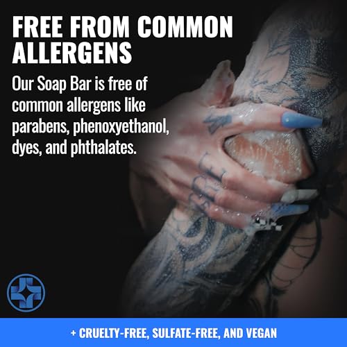 Saniderm Face & Body Bar, Cleansing Soap with Citrus Scent (1 Bar) ? Hydrates and Heals Tattoos With Nourishing Sea Buckthorn Oil + Omega 7