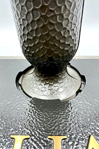 Ionic Cemetery Vase Replacement Base - 4-Inch Plastic Locking Flower Holder, Dark Brown