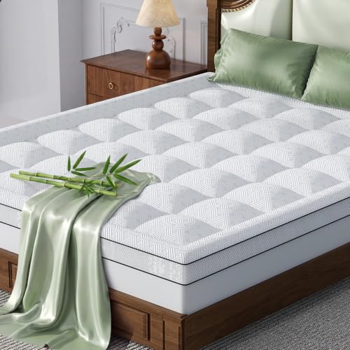 White Queen Mattress Topper 3 Inch Thick Pillow Top Shredded Memory Foam