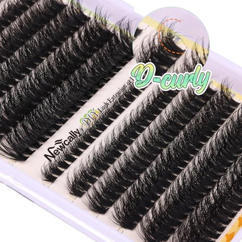 Lash Clusters Kit Thick Eyelash Clusters Individual Wispy Volume Lash Extension Kit 10-20MM Cluster Eyelash Extensions with Lash Glue Bond and Seal Tweezers (70D+80D) by Newcally