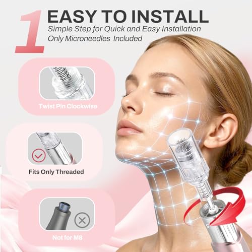 Microneedle Pen Cartridges 0.25mm - 12 Pack for Home Facial & Scalp Treatment