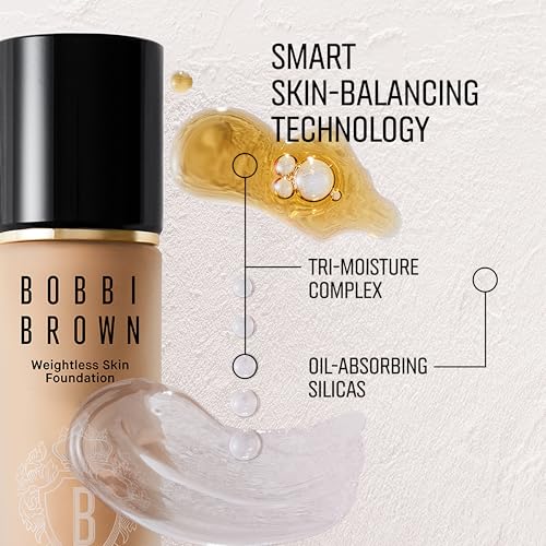 Bobbi Brown Weightless Skin Foundation SPF 15 | Oil-Controlling, 24-Hour Hydrating Foundation, Medium Coverage| Natural Matte Finish, 1 Fl Oz