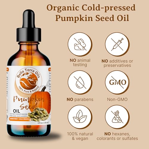 Bella Terra Oils Natural Pumpkin Seed Oil 16oz - Pure Cold-Pressed Skin Nourishment