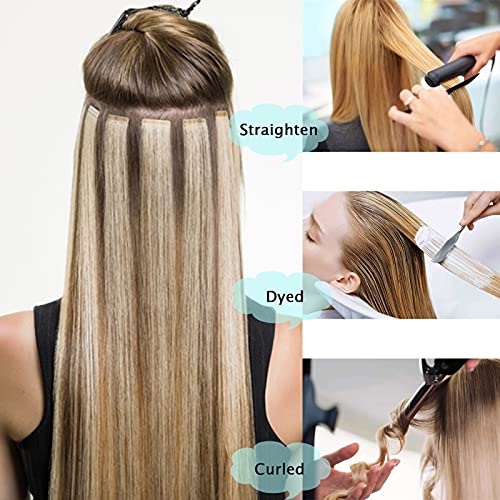 Yotty Silver Gray Tape-In Hair Extensions 18 Inch 40g Remy Human Hair Balayage Ombre