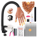 A2-2025 Practice Hand for Acrylic Nails with 200 Nail Tips & Tools - Anti-Slip & Flexible Nail Art Kit