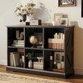 IRONCK Black 6-Cube Farmhouse Wood Storage Organizer Bookcase