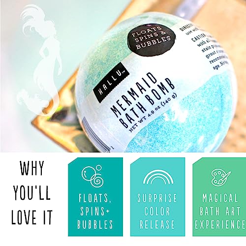 Mermaid Bath Bomb Pack of 8 - Citrus Peony & Amber Scented Large 140g