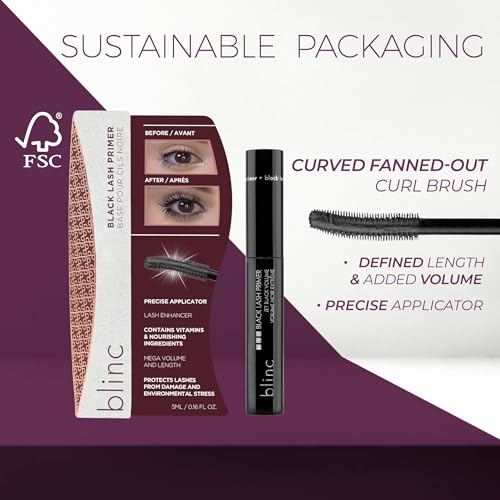 blinc Black Lash Primer 0.16 Fl Oz - Volumizing & Lengthening Eyelash Primer, Vegan & Cruelty-Free