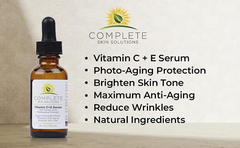 Vitamin C E Serum with Ferulic Acid - Anti-Aging Skin Care, 1 oz