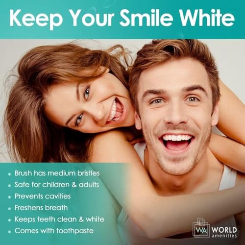 Disposable Dental Kit Bundle - 48 Count Travel Size Toothbrush & Toothpaste - Clear Frosted Sachet