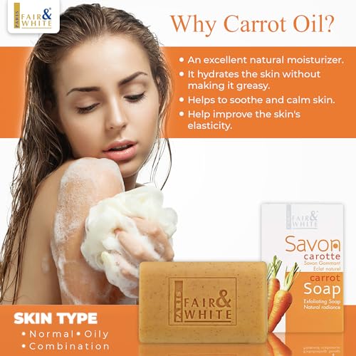FAIR & WHITE Original Exfoliating Soap - Repairing & Nourishing, 200g / 7oz with Carrot Oil