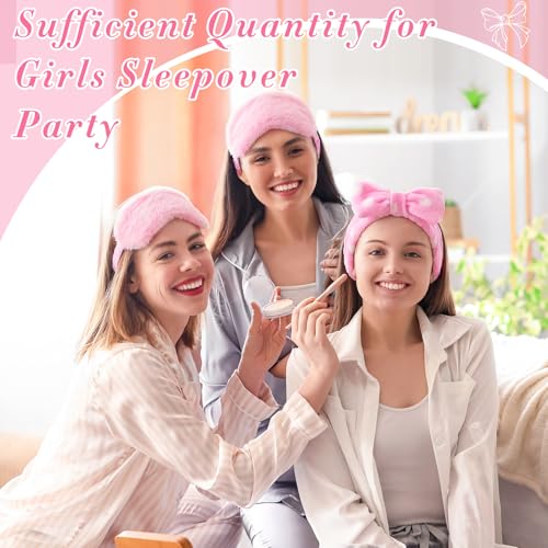 Pink and Dot Spa Sleepover Party Favors Set - 48 Pieces with Headbands & Eye Masks