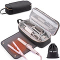 ELCUPA 2-in-1 Travel Hair Tool Bag with Heat-Resistant Mat, X-large Black, for Shark Flexstyle & Revlon One-Step