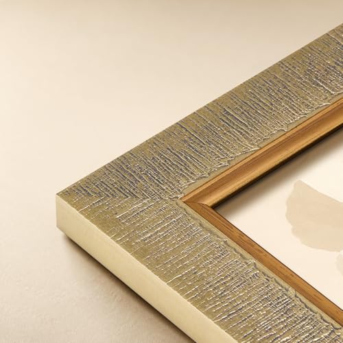 Euwazram Gold 30x30 Textured Antique Picture Frame with Inner Trim - Vintage Style