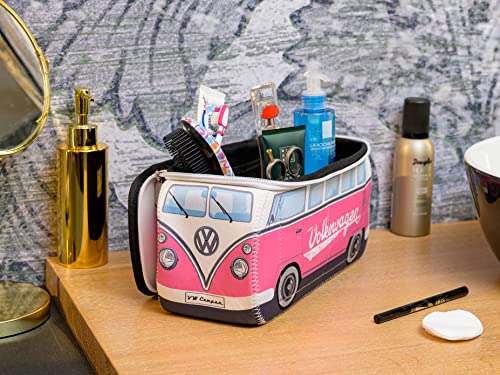 BRISA VW T1 Bus Camper Toiletry Bag Large Pink Waterproof Cosmetic Case