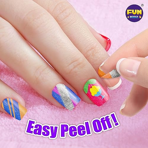 Kids Nail Art Kit with Peelable Polish & Nail Dryer - Fun Girls Craft Set